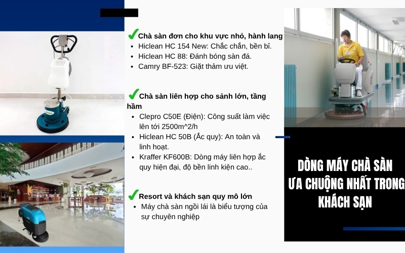 Dòng máy chà sàn ưa chuộng nhất trong khách sạn  